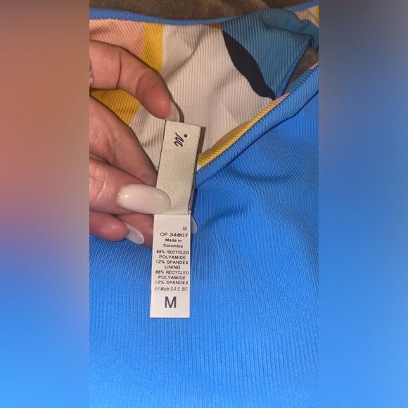 Maaji NWT Stone Blue Splendour High Leg Bikini Bottom Size M - Picture 8 of 9